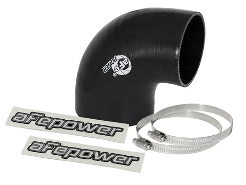 aFe Magnum FORCE Intake Coupling Kit (3-1/2 IN to 3 IN ID x 90 Deg.) Elbow Reducing Coupler - Black