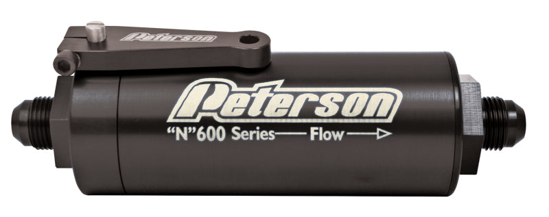 Peterson Fluid Systems Fuel Filter -6AN 100 Micron Ball Valve