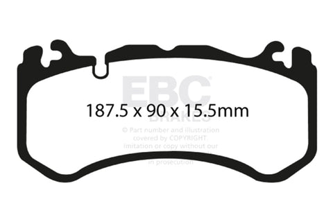 EBC Racing 13-14 Audi RS7 4.0L Twin Turbo (Cast Iron Rotors w/Round Weights) RP-X Front Brake Pads