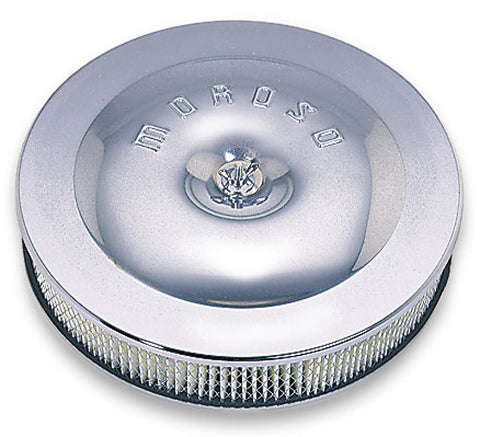 Moroso Race/Street Air Cleaner - 11-1/2in x 2-3/8in Filter - Steel - Chrome Plated