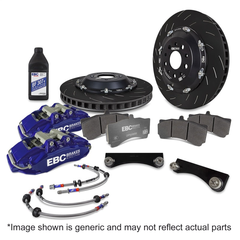 EBC Racing 17-21 Honda Civic Type-R (FK8) Blue Apollo-6 Calipers 380mm Rotors Front Big Brake Kit