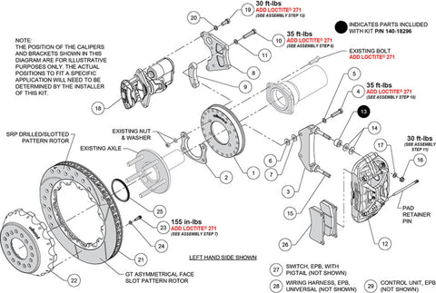 Wilwood New Big Ford XRS4R Rear EPB Big Brake Kit - 14.00in Slotted Rotor - 2.50in Offset - Black