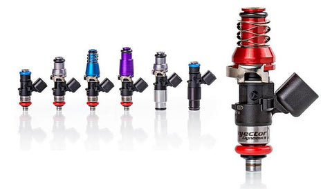 Injector Dynamics ID1050X Injectors 14mm (Purple) Adaptor Tops Denso Lower (Set of 6)