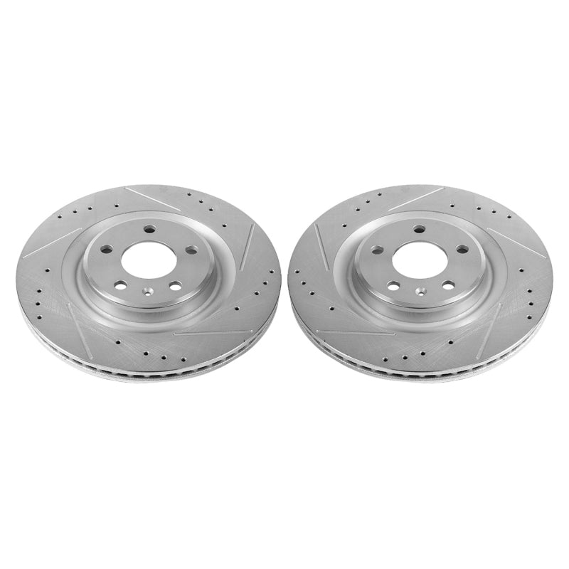 Power Stop 17-19 Audi A4 Rear Evolution Drilled & Slotted Rotors - Pair