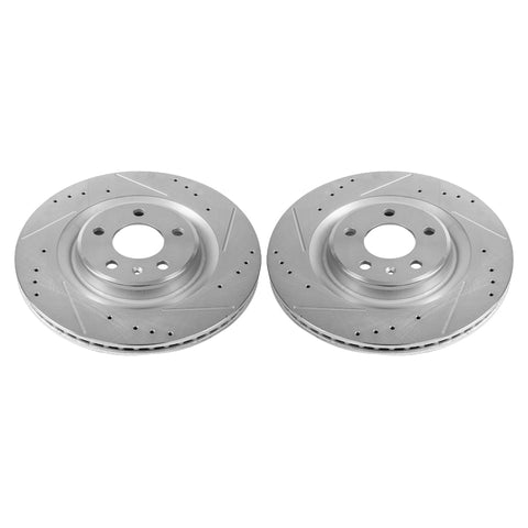 Power Stop 17-19 Audi A4 Rear Evolution Drilled & Slotted Rotors - Pair
