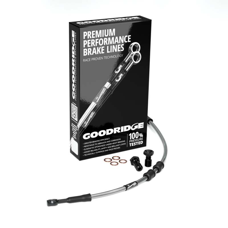 Goodridge 14-22 HD XL883N IRON (w/ABS) +2in Clear Brake Line Kit w/Stainless Steel Fittings