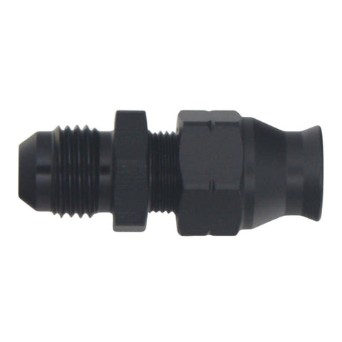 DeatschWerks 6AN Male Flare to 5/16in Hardline Compression Adapter - Anodized Matte Black
