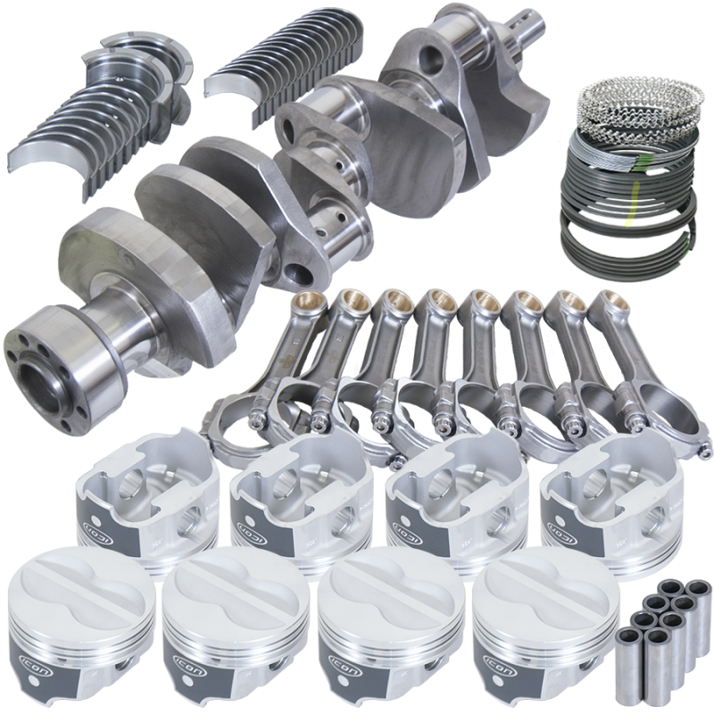 Eagle Chevy 350 1Pc 3.750in Int Balance Crank 5.700in I-Beam Rods 4.060in Pistons Rotating Assembly