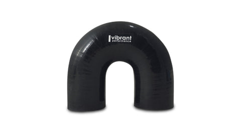 Vibrant 4 Ply Reinforced Silicone Elbow Connector - 1.75in ID x 5.50in Leg 180 Deg Elbow (BLACK)