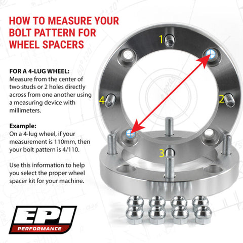 EPI 4/137 Wheel Spacer 2 in. 12 mm. Stud 1.5 Thread