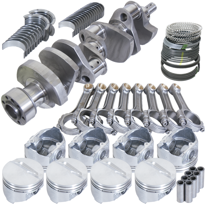 Eagle Chevy 350 1Pc 3.750in Crank 6.000in I-Beam Rods 4.030in Pistons 153 Tooth FP Balanced Assembly
