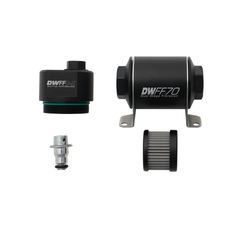 DeatschWerks DWFFR-X 70mm Billet Fuel Filter Regulator - 10 Micron