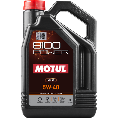 Motul 5L 8100 Power 5W40 Full Synthetic Engine Oil