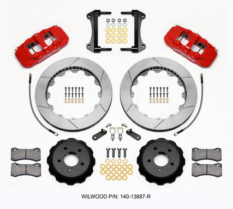 Wilwood AERO6 Front Hat Kit 15.00 Red 15-23 Mustang w/Lines