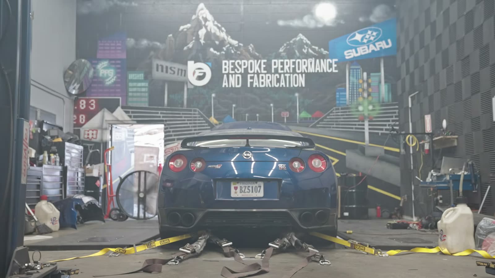 Smoke hanging in the dyno cell after a big pull