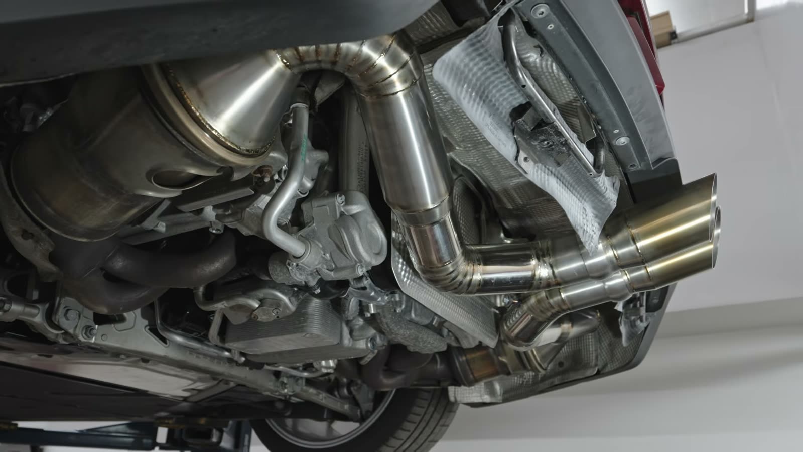 Titanium x-pipe going onto a 992 GT3