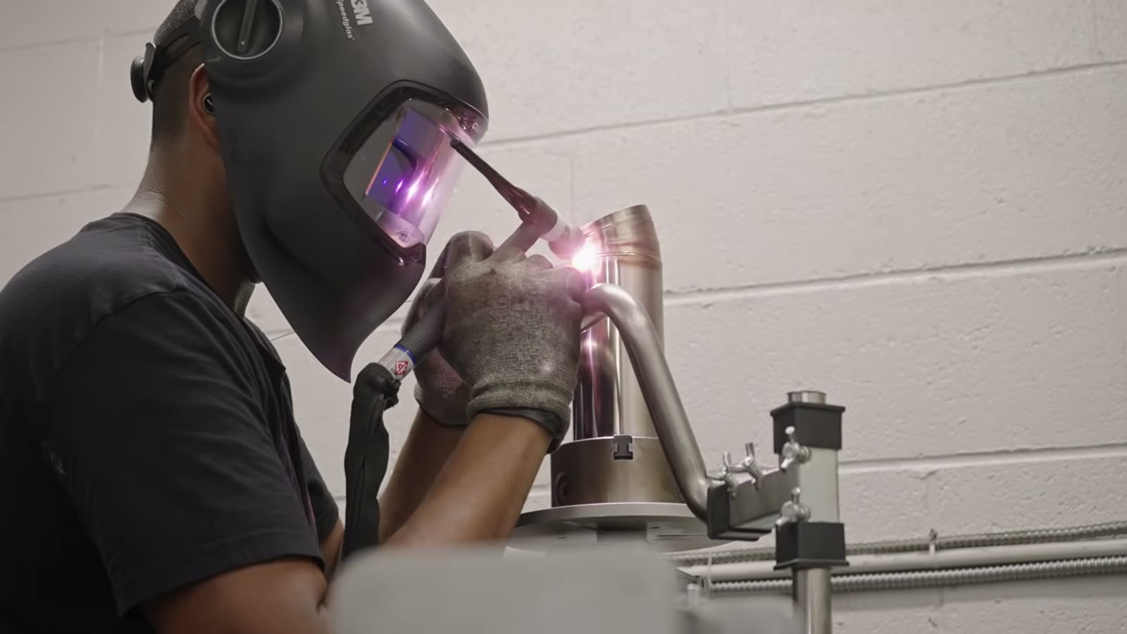 TIG welding a titanium tip for the Huracan STO